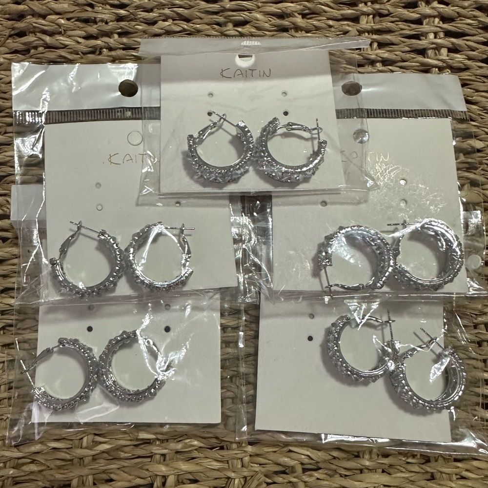 5 Pairs of Kaitin Diamond Fashion Earrings, NWT
